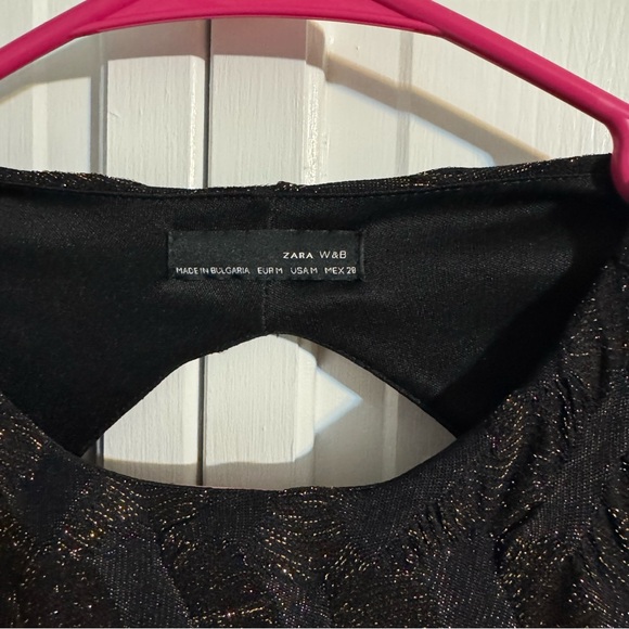 Zara Black and Gold Mini Dress - Picture 2 of 3